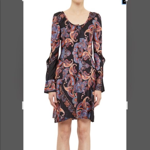 HP🎉Chloe Dress France 4 Paisley Button S2019 nwt - Picture 1 of 6